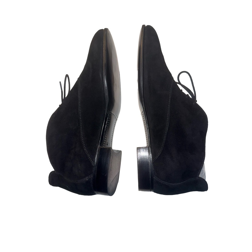 SILVIA FIORENTINA Black Suede Lace Up Oxford Flats Italy Size 6M- RARE Vintage - Picture 14 of 16